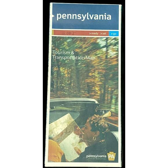 2005 Pennsylvania State Map Vintage Official Liberty Bell Easton Kirby - Picture 1 of 4